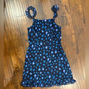 Blue and Pink Patterned Dress